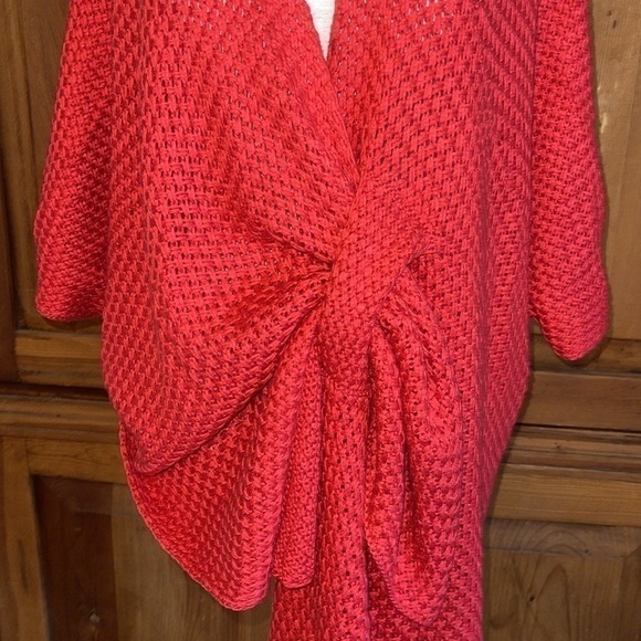 H.P 🧚‍♂️CORAL ONE SIZE KNITTED CARDIGAN/ WRAP/ KIMONO - Picture 3 of 16